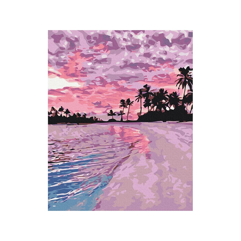 Set pictură pe numere, pe pânză întinsă, 40x50 cm -  Viața în roz