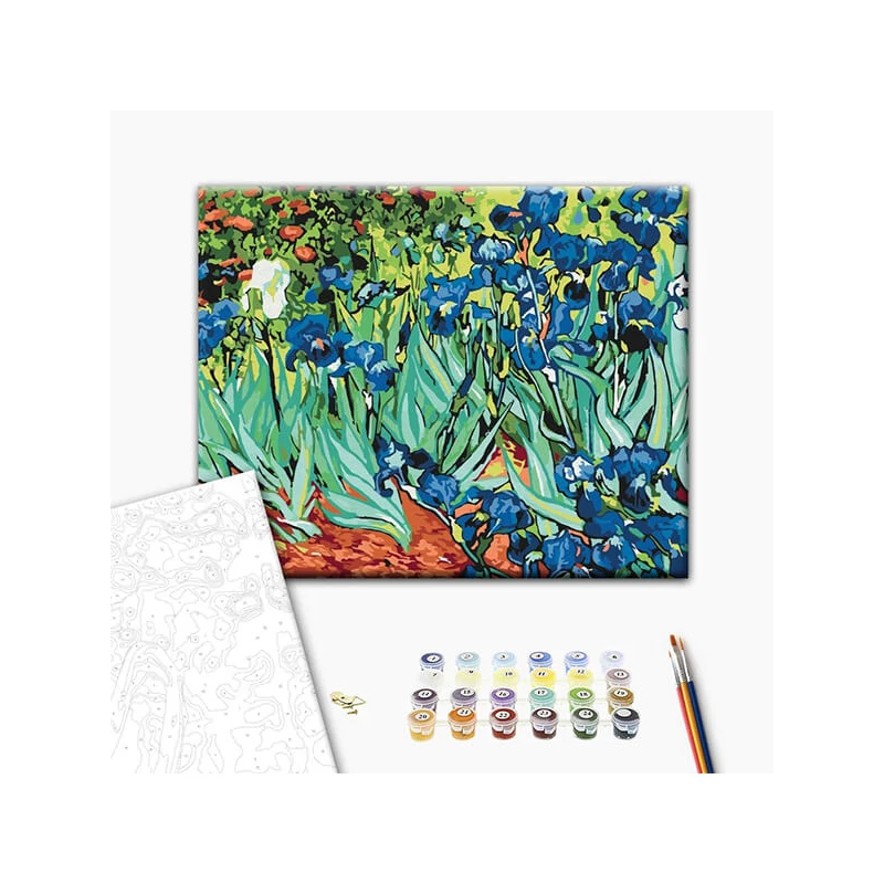 Set pictură pe numere, pe pânză întinsă, 40x50 cm - Van Gogh: Iriși