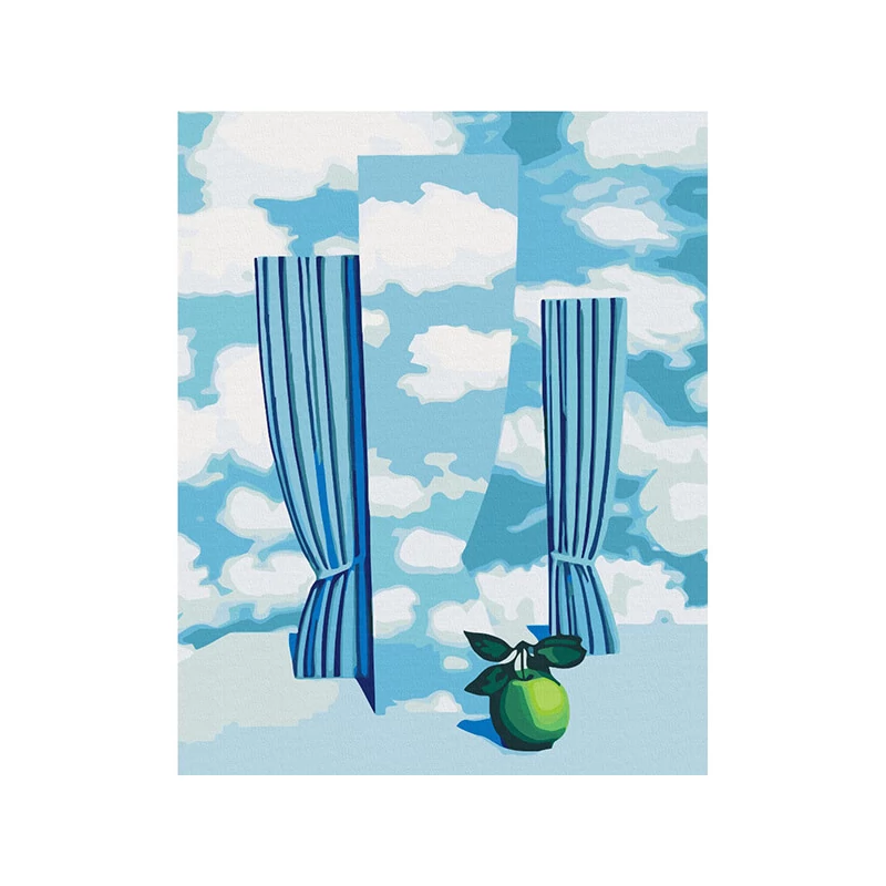 Set de colorat după numere, pe pânză întinsă, 40x50 cm - Rene Magritte: The sky