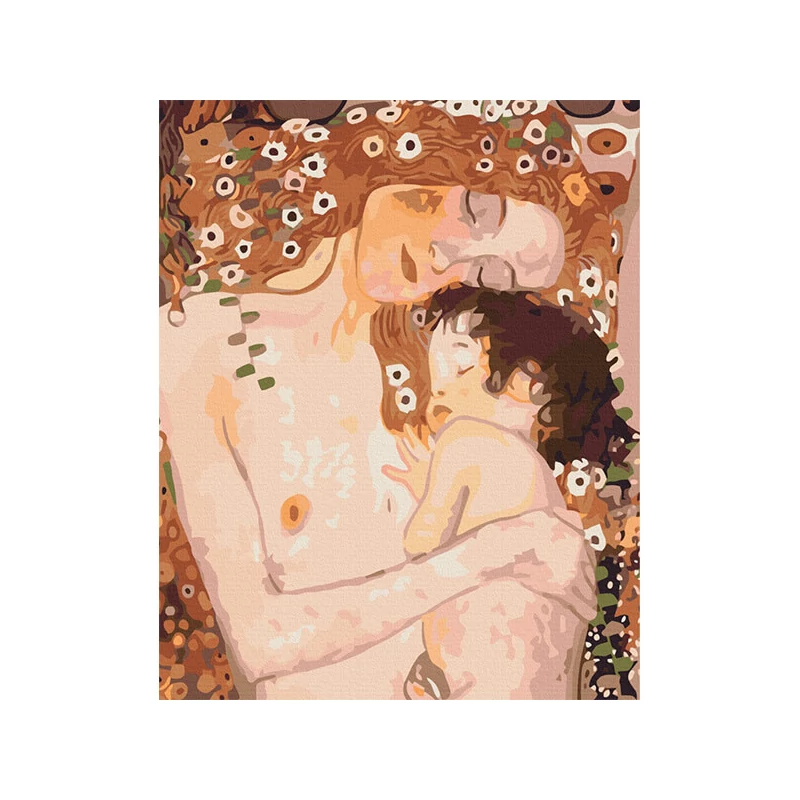 Set pictură pe numere, pânză întinsă, 40x50 cm - Gustav Klimt: Mama și copilul