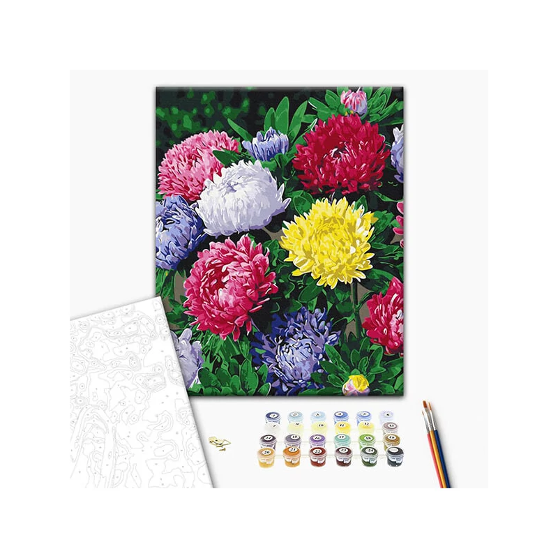 Set pictură pe numere, pe pânză întinsă, 40x50 cm - Asteri colorate