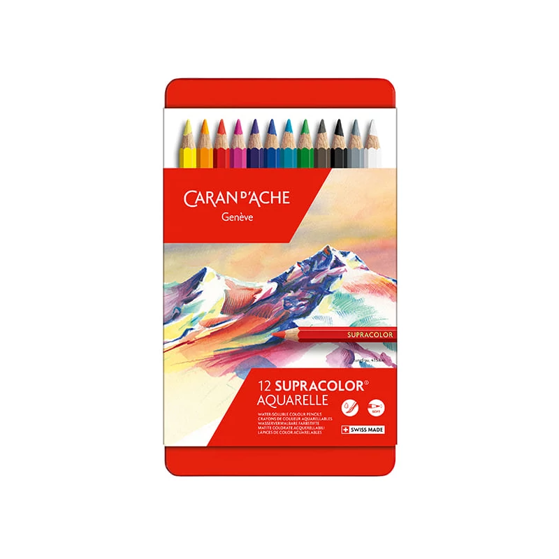 Set creioane acuarelă Caran d'Ache Supracolor Soft - 12 buc