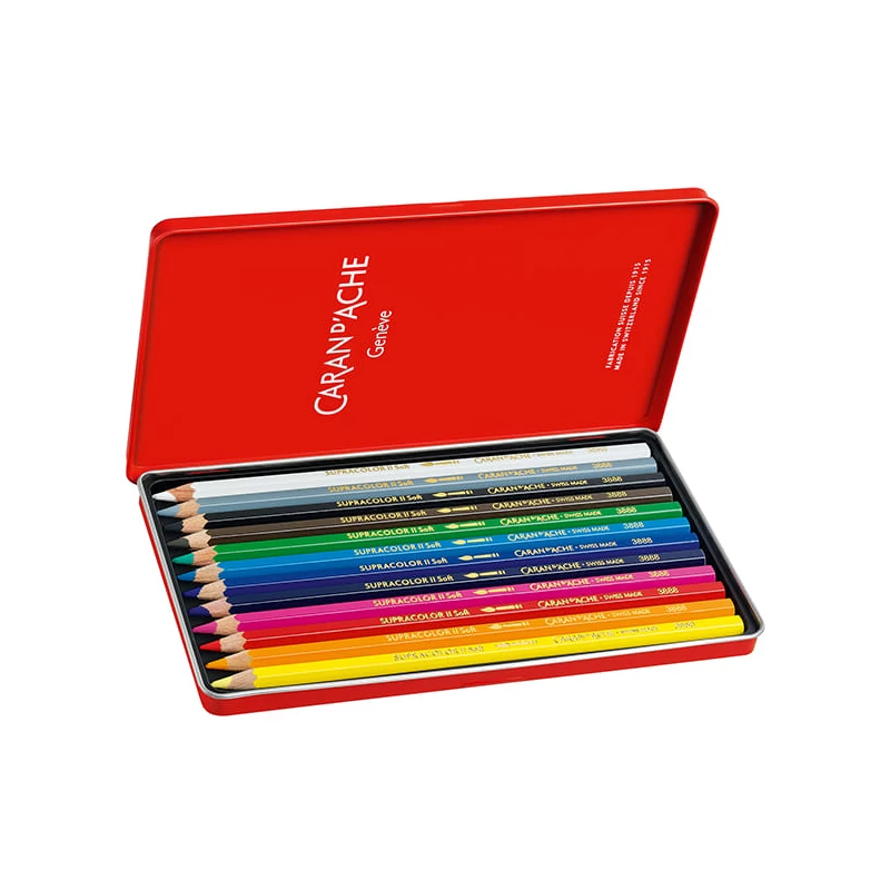 Set creioane acuarelă Caran d'Ache Supracolor Soft - 12 buc