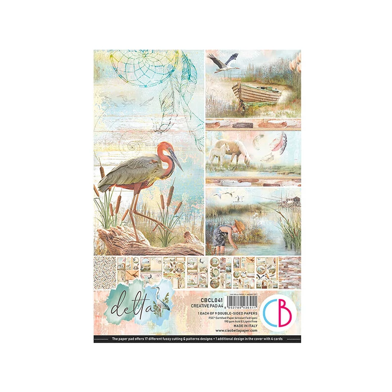 Set de hârtie scrapbook  Ciao Bella, A4, 9 coli - Delta Creative Pad