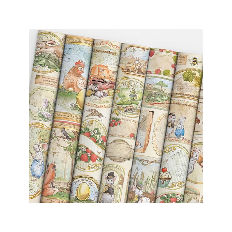 Set de hârtie scrapbook  Ciao Bella, A4, 9 coli - Aesop's animal fables Creative Pad