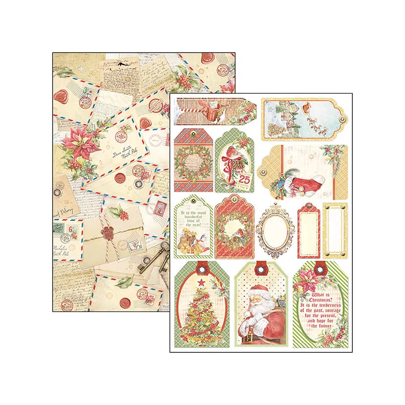 Set de hârtie scrapbook  Ciao Bella, A4, 9 coli - Dear Santa Creative Pad