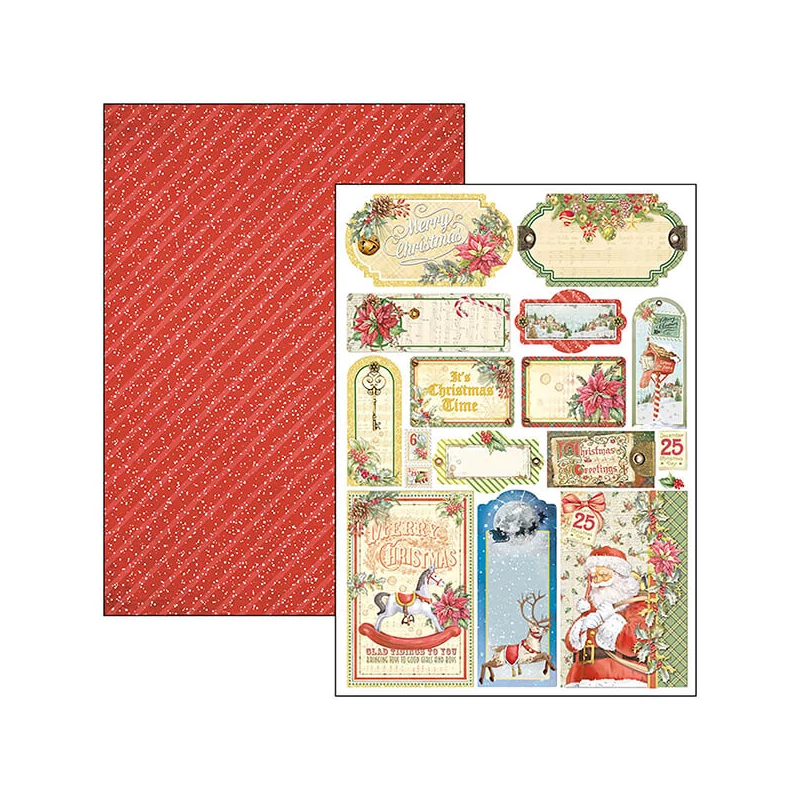 Set de hârtie scrapbook  Ciao Bella, A4, 9 coli - Dear Santa Creative Pad