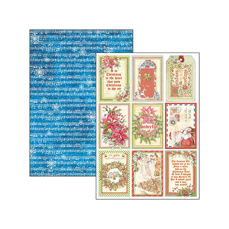 Set de hârtie scrapbook  Ciao Bella, A4, 9 coli - Dear Santa Creative Pad