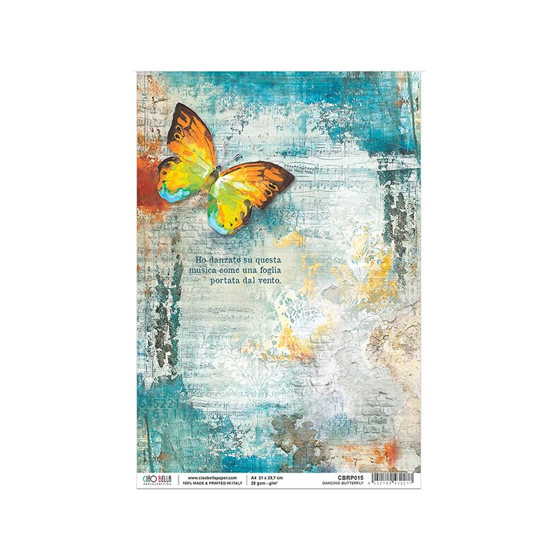 Hârtie de orez, Piuma, A4 - fluture dansând