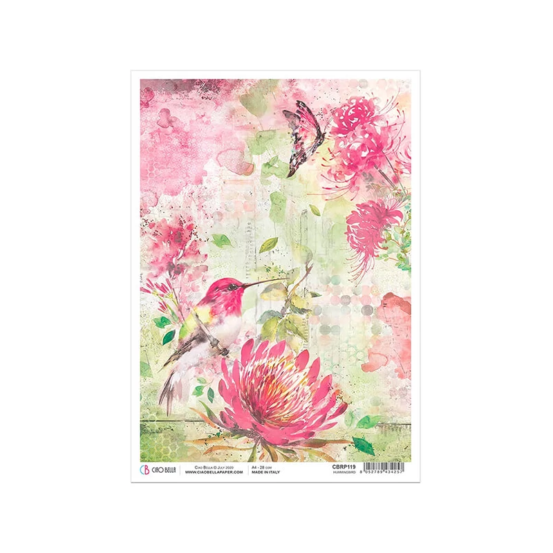 Hârtie de orez, Piuma, A4 - colibri