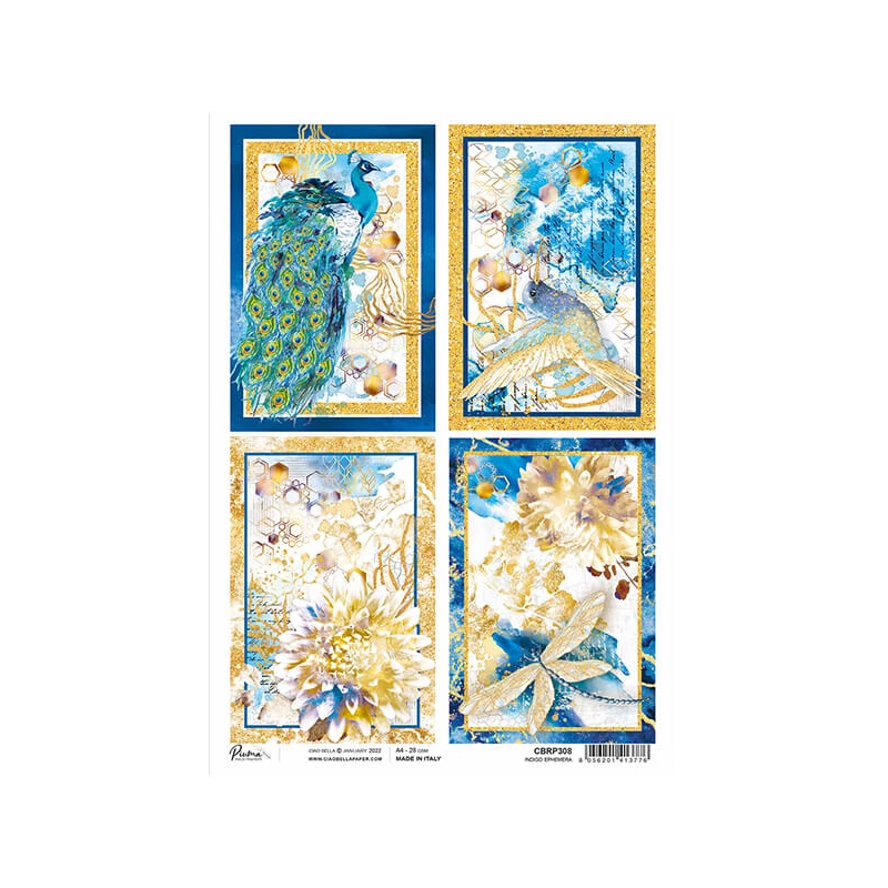 Hârtie de orez, Piuma, A4 - indigo, trecător