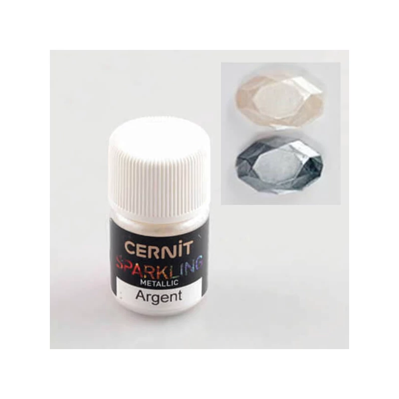 Pulbere metalică Sparkling Cernit - argintiu metalic