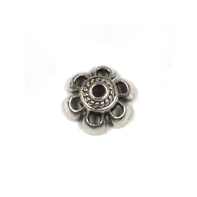 Ornament metalic Charm, 7 buc - capac perlă t 6 dinte, 10 mm