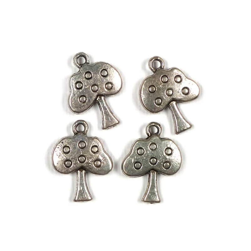 Charm, ornament metalic, 4 buc - măr, 3D