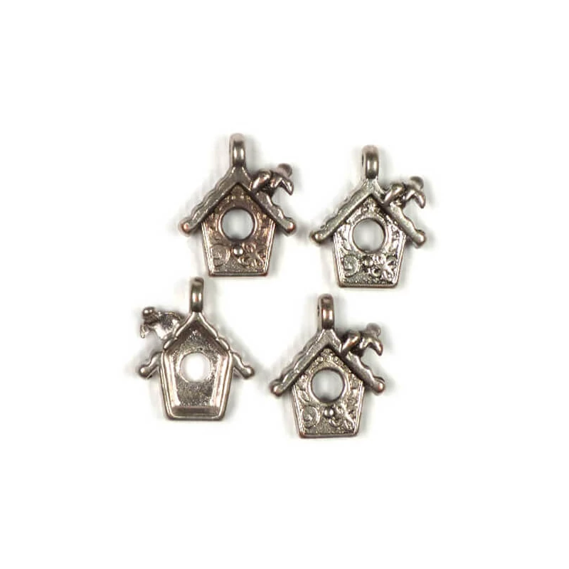 Ornament metalic Charm, 4 buc - casuta pentru pasari