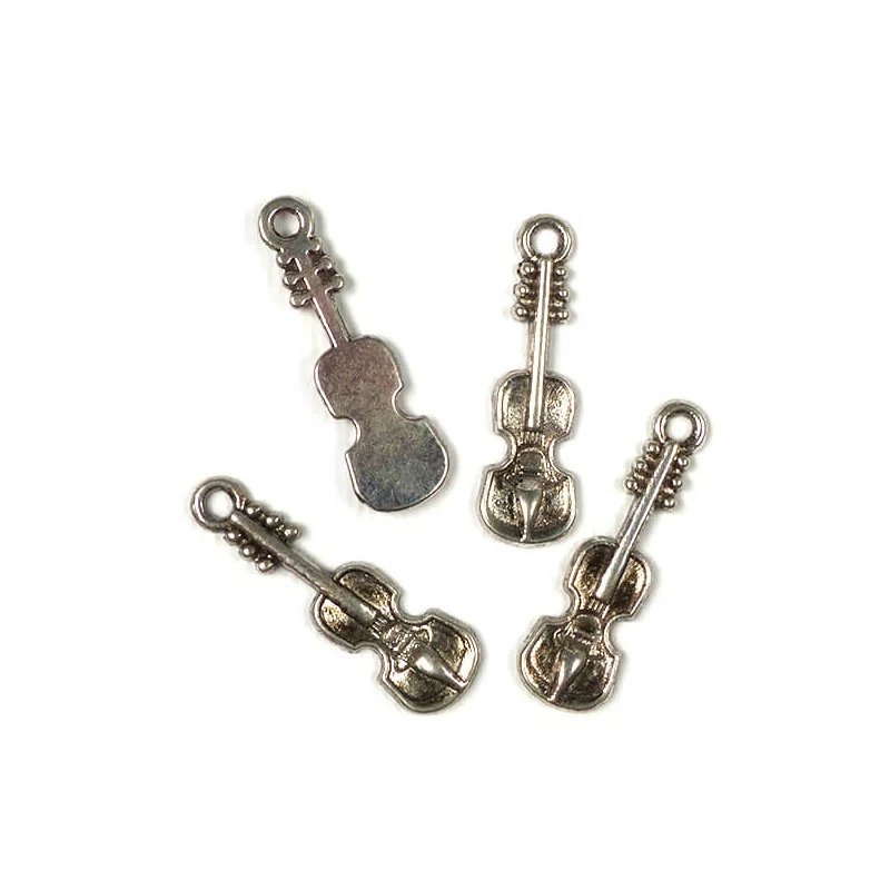 Charm, ornament metalic, 4 buc - vioara