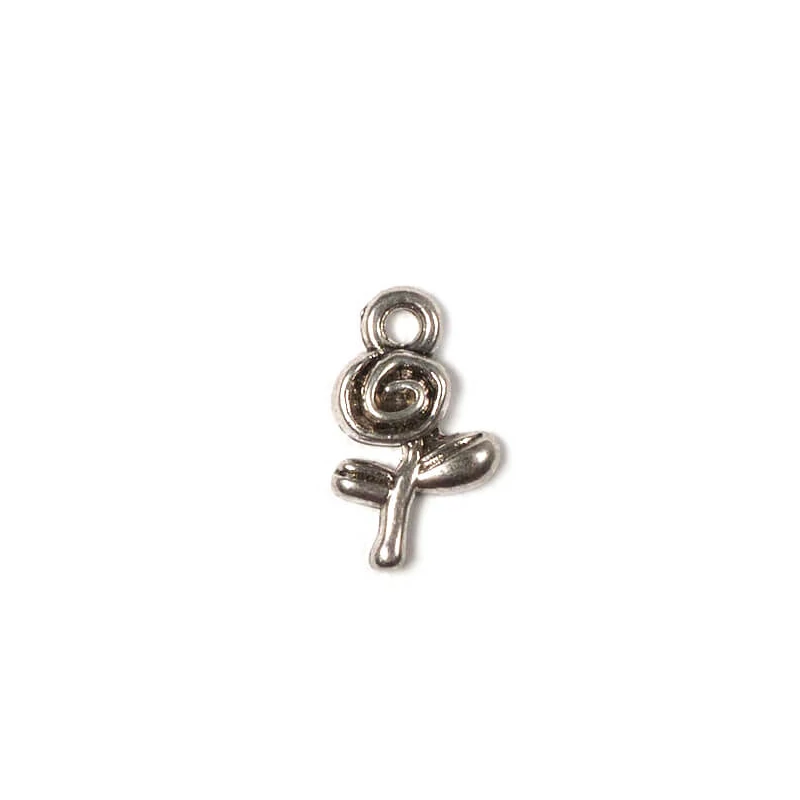 Ornament de metal Charm, 4 buc - mini trandafir