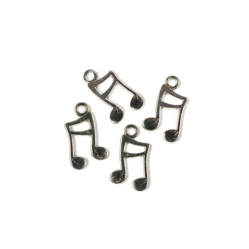 Charm, ornament metalic, 4 piese - nota, 3D