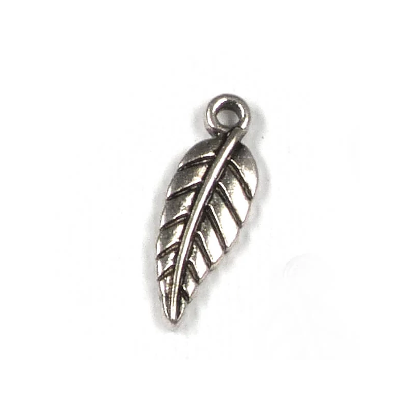 Charm, ornament metalic, 4 buc - frunza