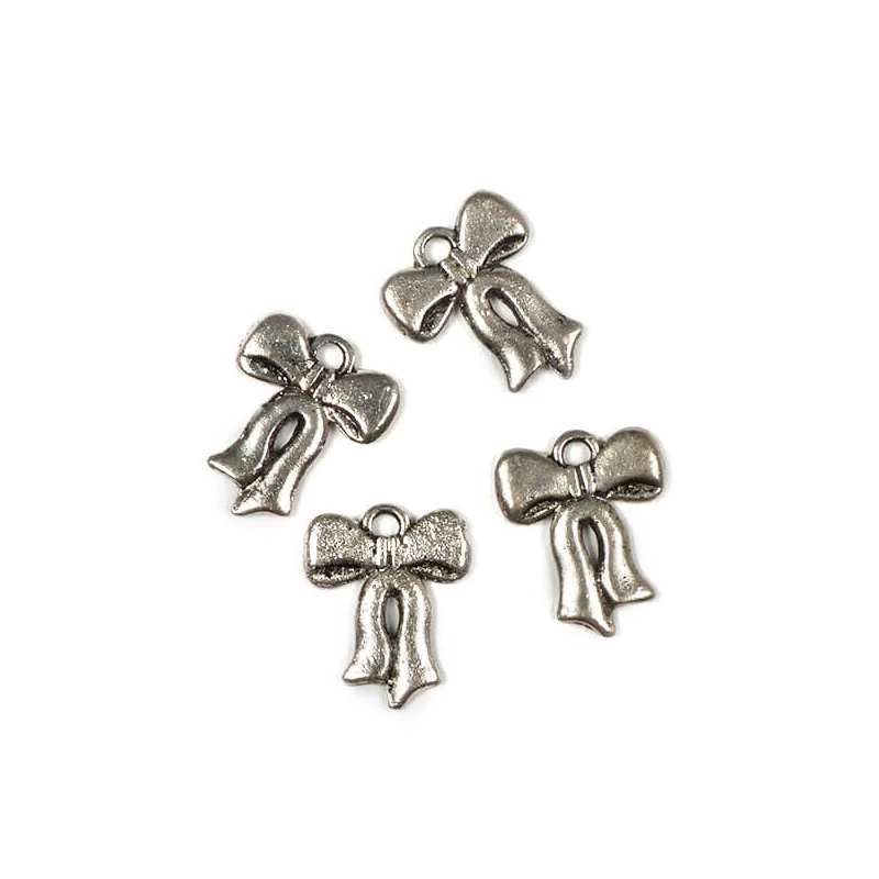 Ornament metalic Charm, 4 buc - fundita lunga, 3D