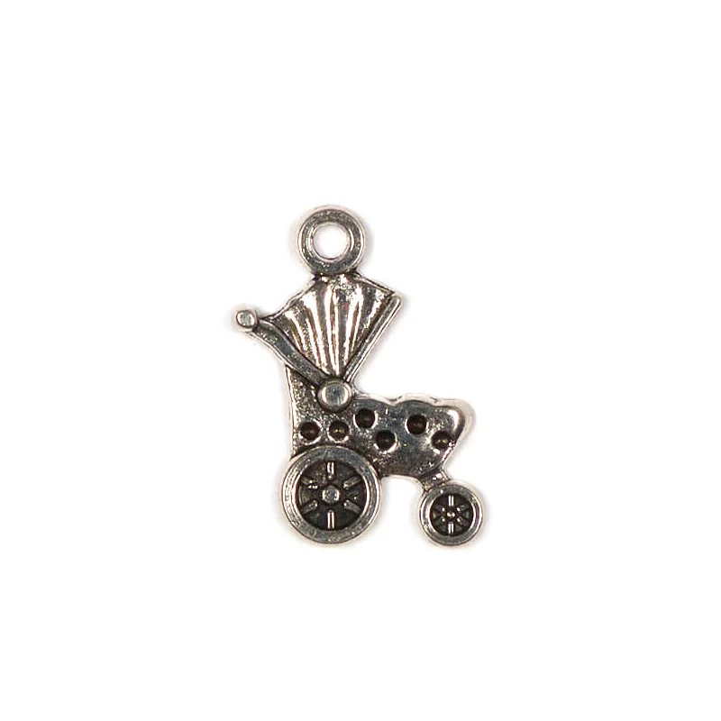 Charm, ornament metalic, 4 buc - carucior