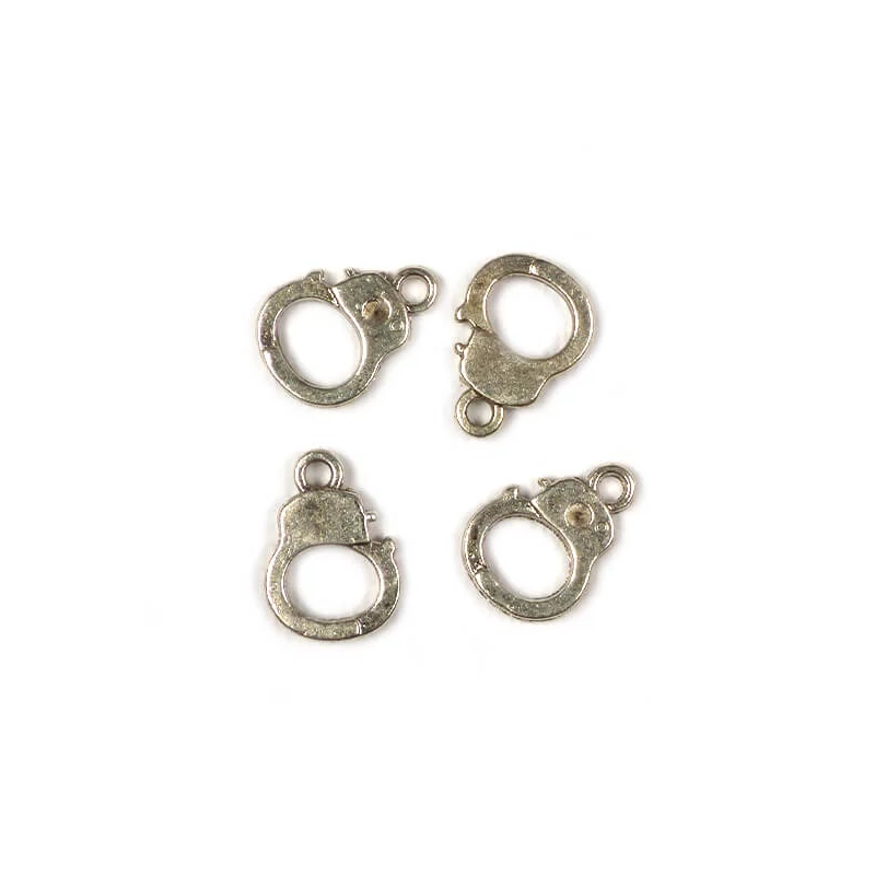 Charm, ornament metalic, 4 buc - clema, 3D
