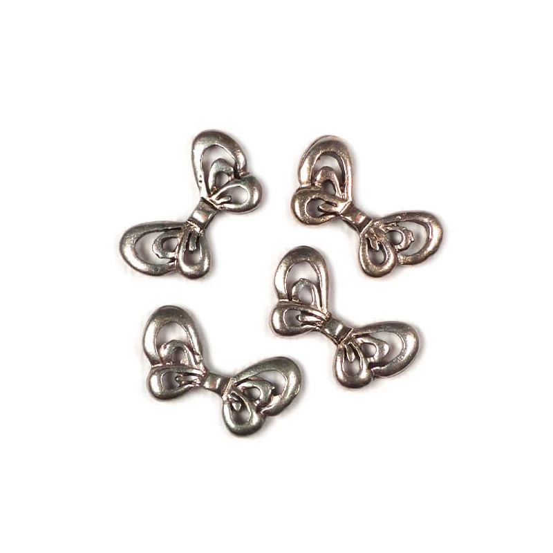 Charm, ornament metalic, 4 buc - aripi de fluture, ajurata, 3D