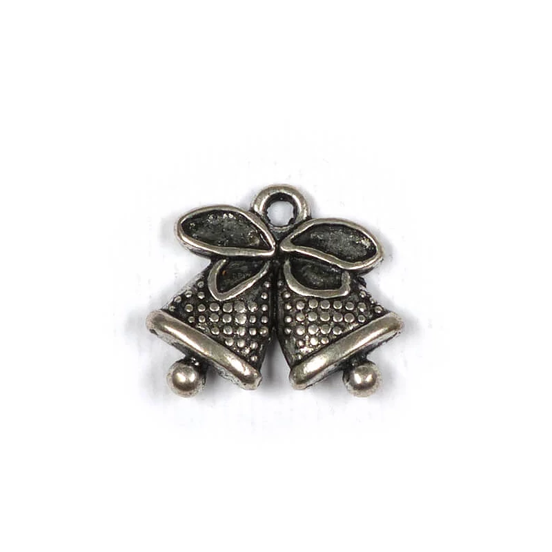 Charm, ornament metalic, 3 buc - clopot, 3D