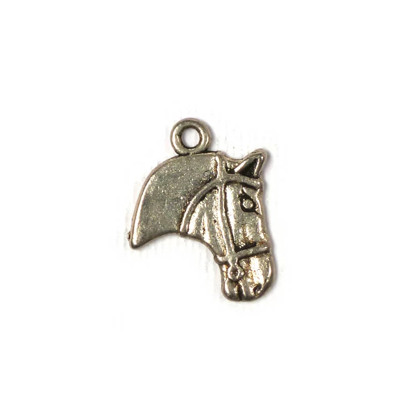 Charm, ornament metalic, 3 buc - cap de cal, 3D