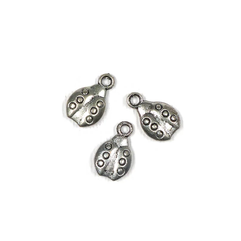 Ornament metalic Charm, 3 buc - buburuza, 3D