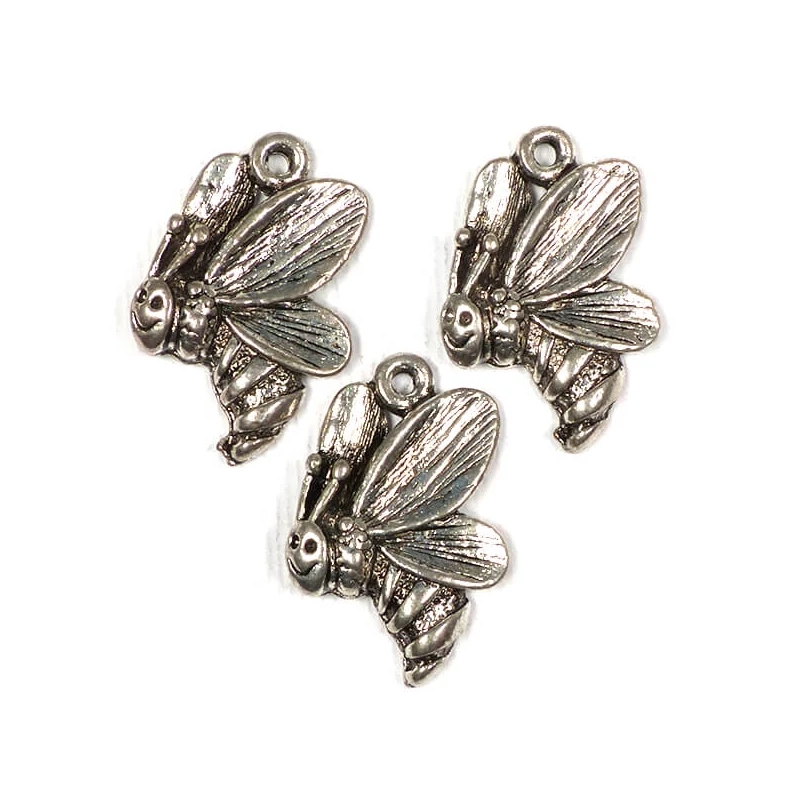 Ornament metalic Charm, 3 buc - albinuță