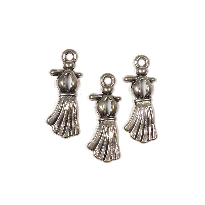 Charm, ornament metalic, 3 buc - rochie de bal