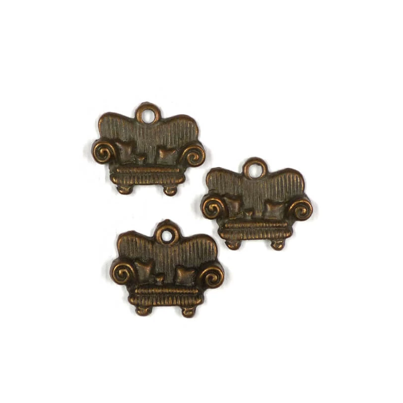 Charm, ornament metalic, 3 buc - canapea, antic