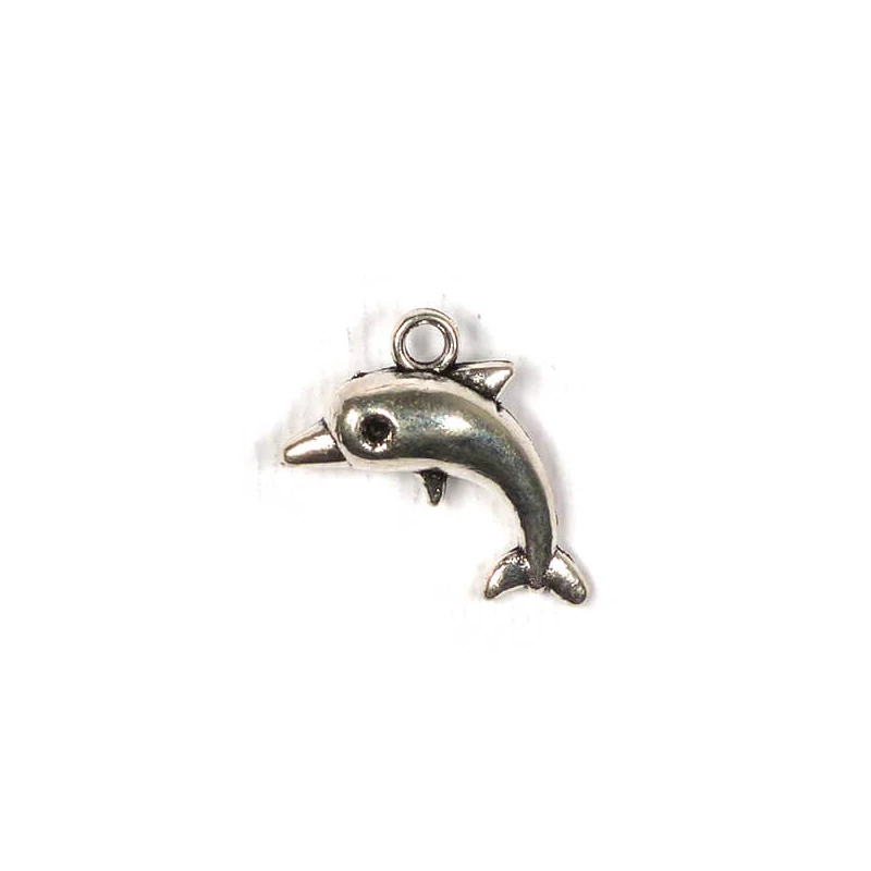 Charm, ornament metalic, 3 buc - delfin, 3D