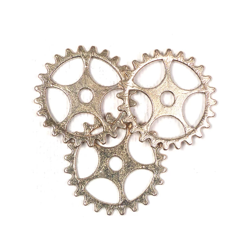 Charm, ornament metalic, 3 buc - unelte, 5 dinte, 3D