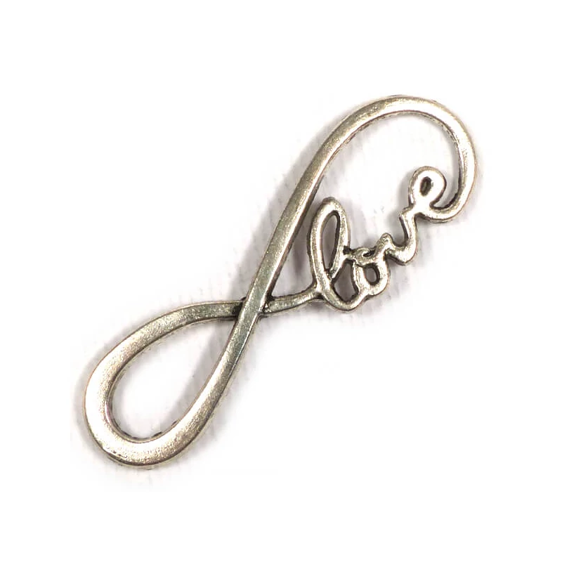 Ornament metalic Charm, 3 buc - love, infinit, curbat