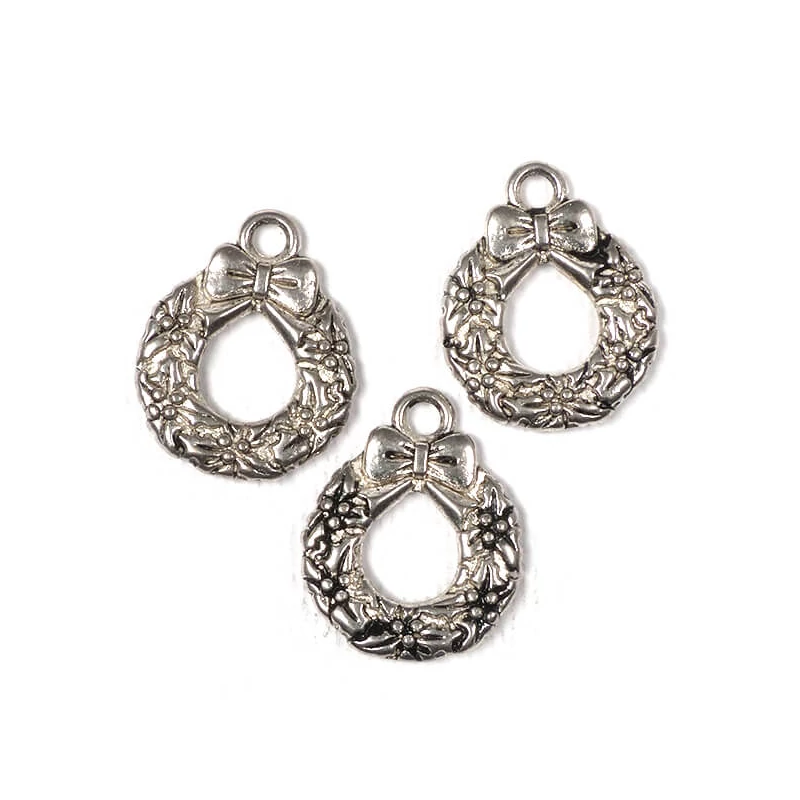 Charm, ornament metalic, 3 buc - coroana, 3D