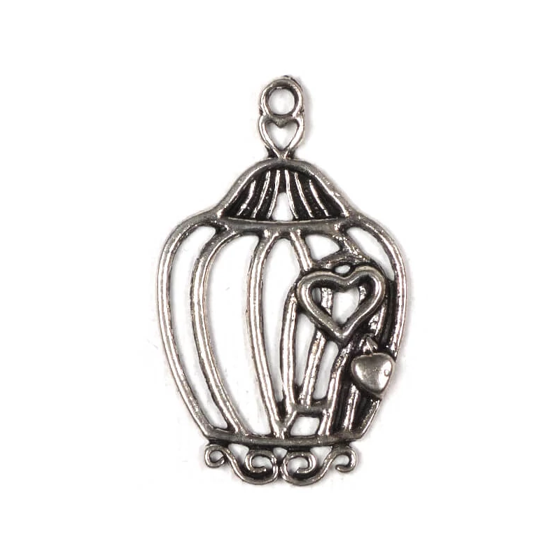 Charm, ornament metalic, 3 buc - cușcă de dragoste