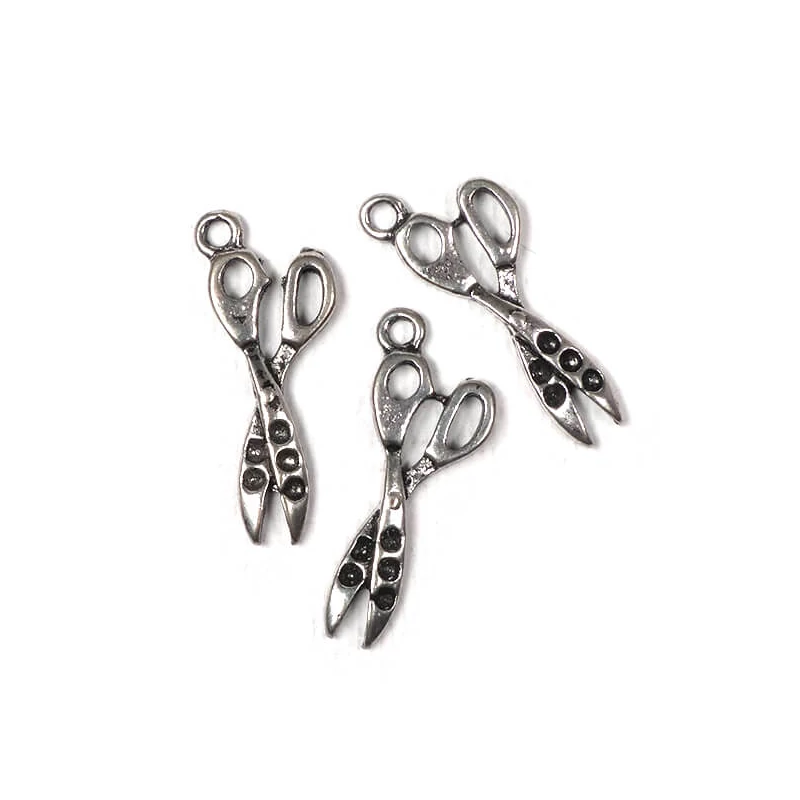 Charm, ornament metalic, 3 buc - foarfece