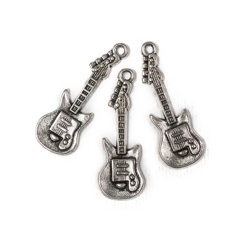 Ornament metalic Charm, 3 buc - chitara