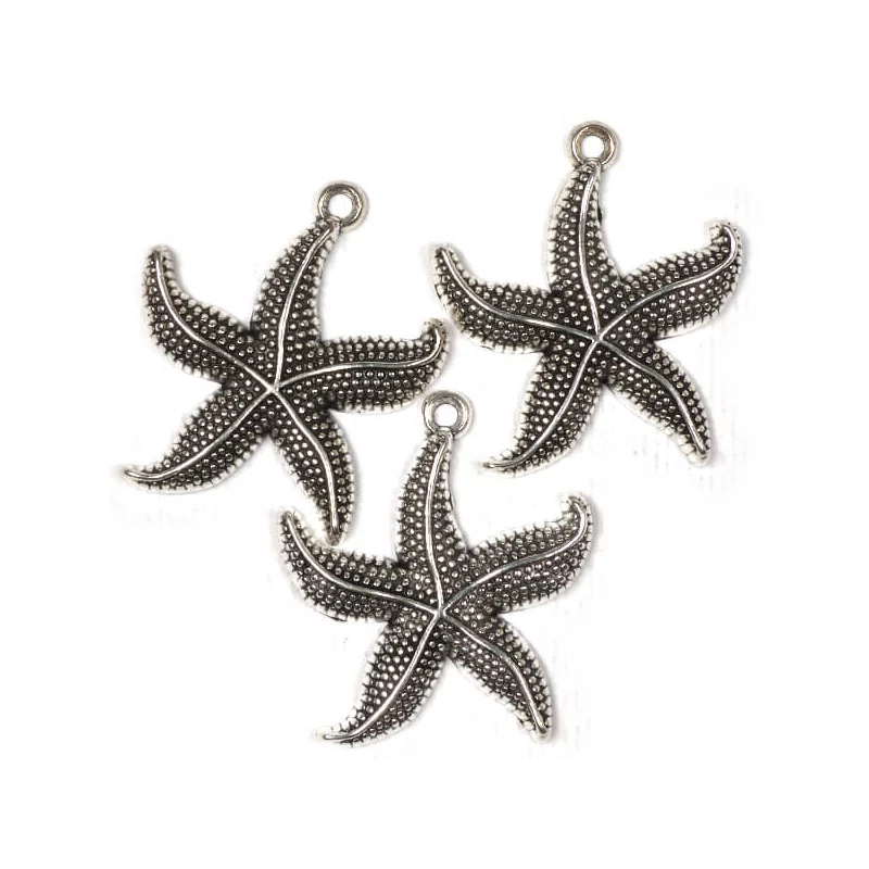 Ornament metalic Charm, 3 buc - stea de mare