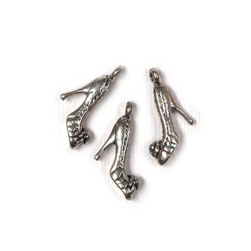 Ornament metalic Charm, 3 buc - pantofi roz cu toc, 3D