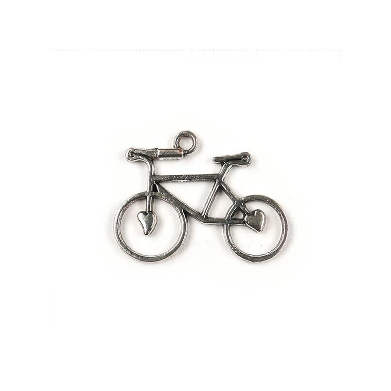 Charm, ornament metalic, 3 buc - bicicleta