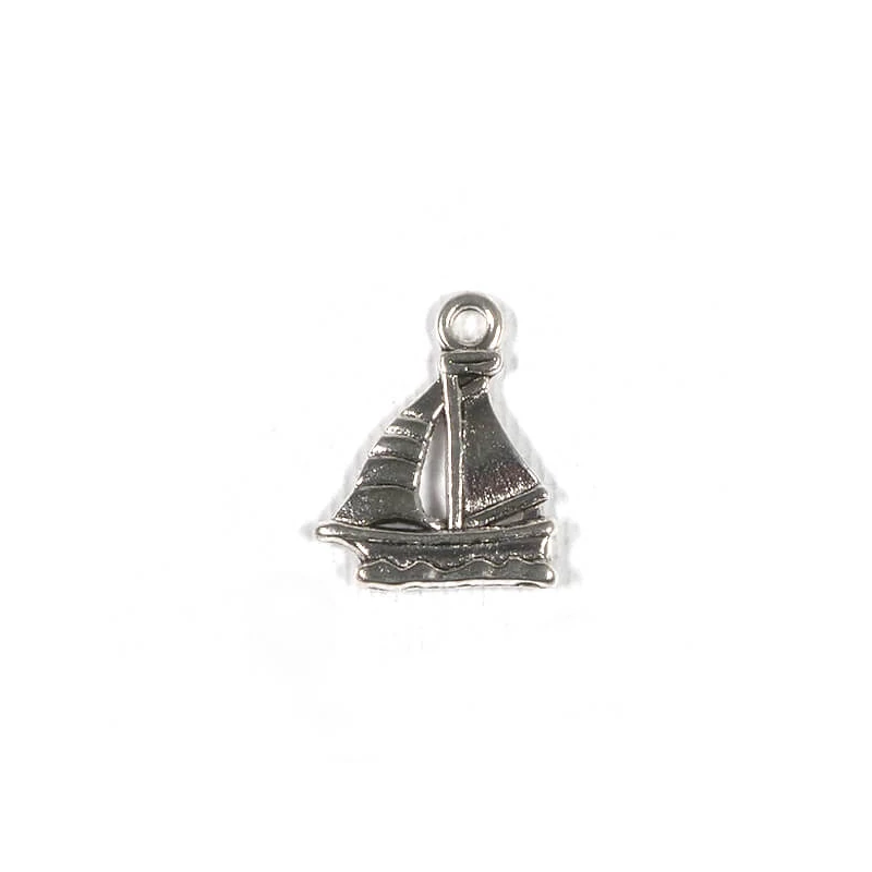 Charm, ornament metalic, 3 buc - barca cu pânze