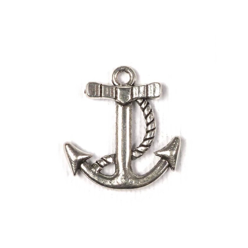 Charm, ornament metalic, 3 buc - ancora, 3D