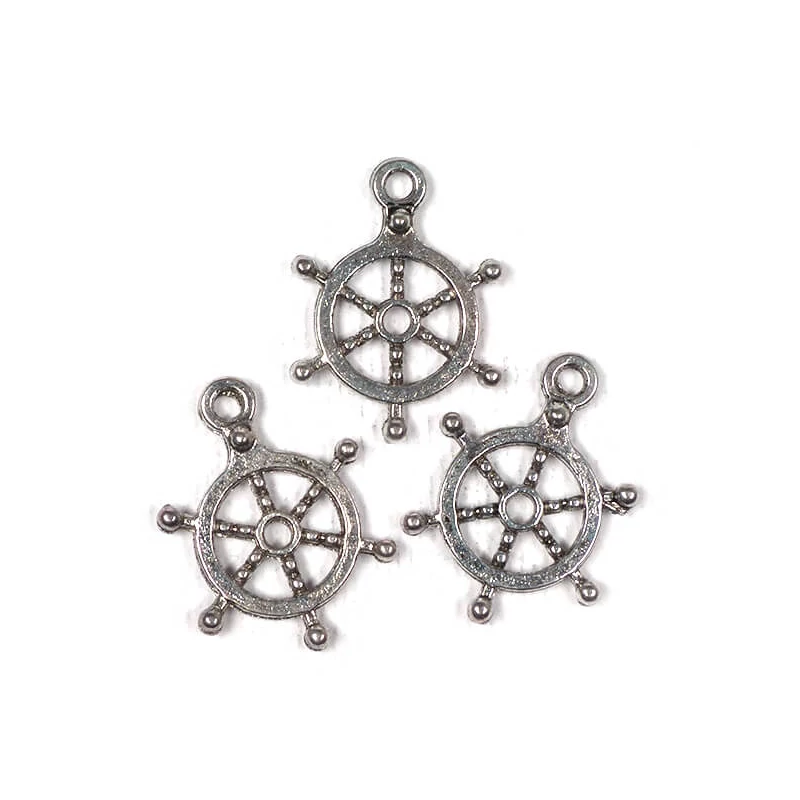 Charm, ornament metalic, 3 buc - volan, 3D