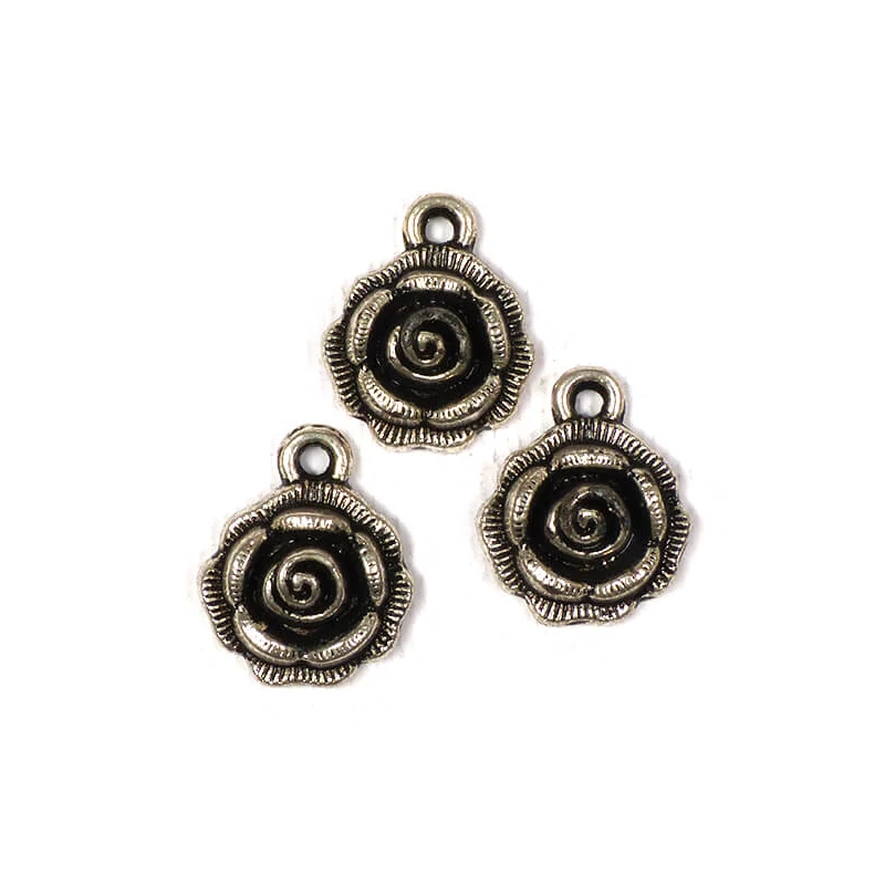 Decor Charm metalic, 3 buc - cap de trandafir