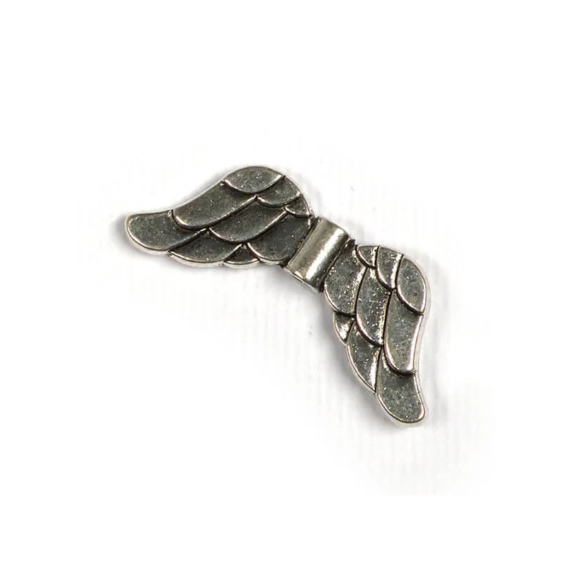 Charm, ornament metalic, 3 buc - aripi de inger, 3D