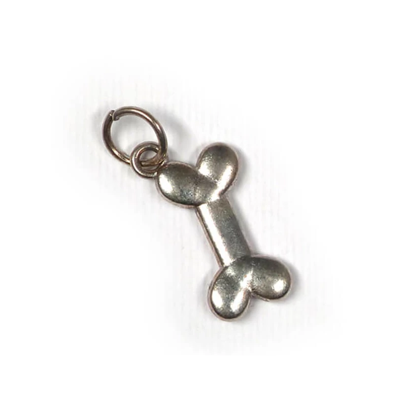 Charm, ornament metalic, 3 buc - os de câine cu Inel pentru montaj, 3D