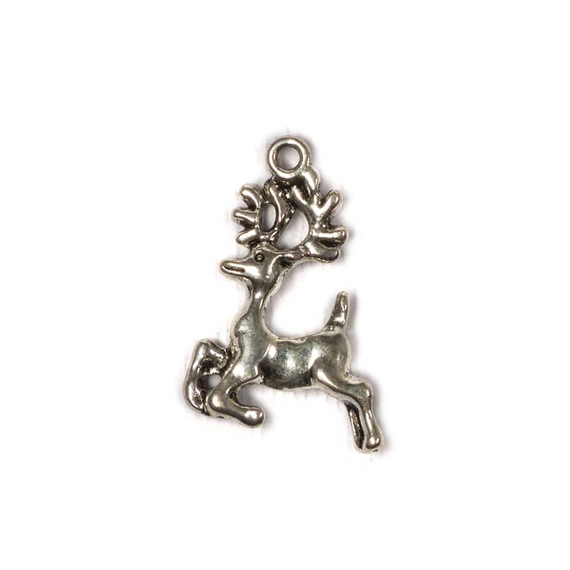 Charm, ornament metalic, 3 buc - caprioara fugara, 3D
